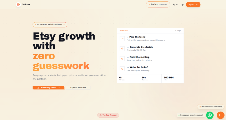 selltora.com: Etsy growth with zero guesswork